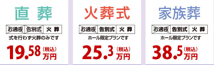 直送 火葬式 1日葬